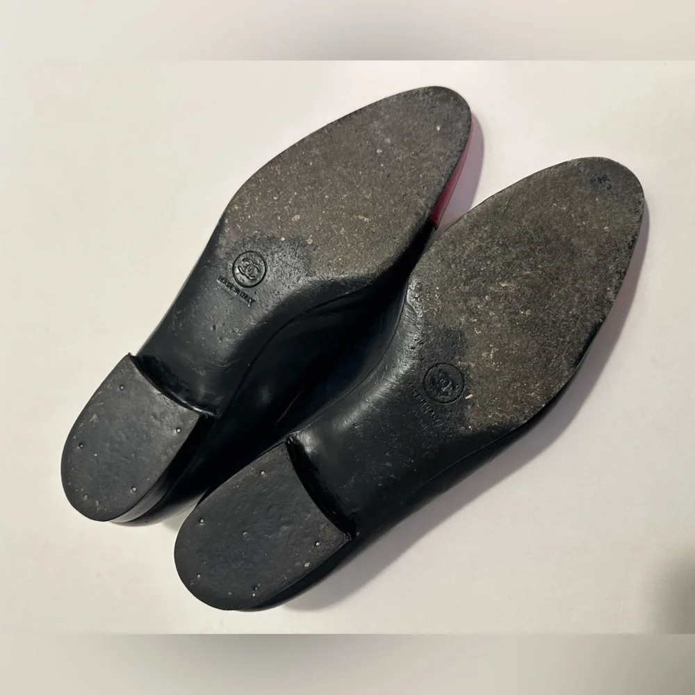 Vintage Chanel Flats- Red & Black- Size 38-38.5 - Picture 6 of 9